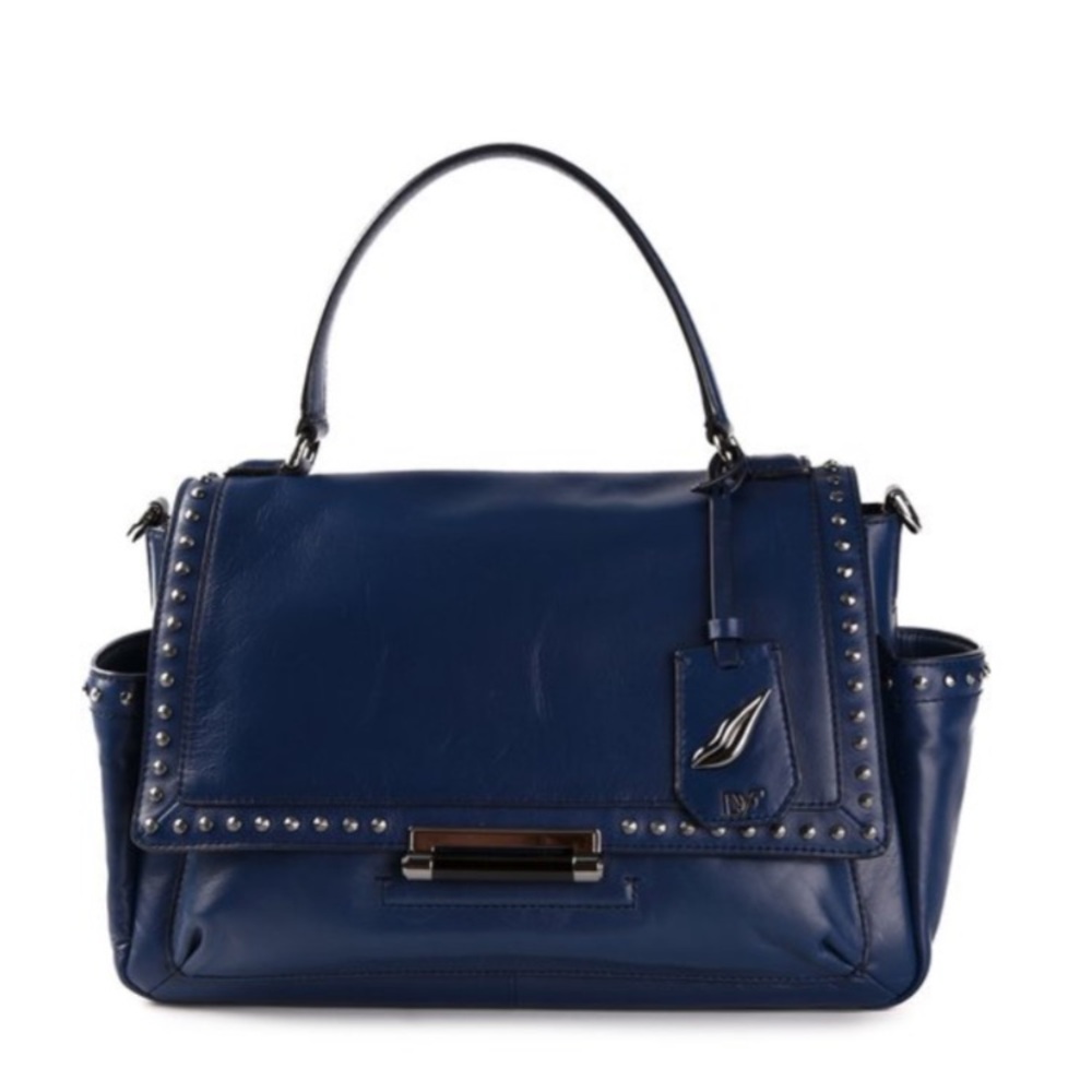 Diane Von Furstenberg Blue Leather 440 Courier Bag